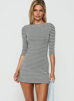 Destinie Boatneck 3/4 Sleeve Romper Multi Stripe