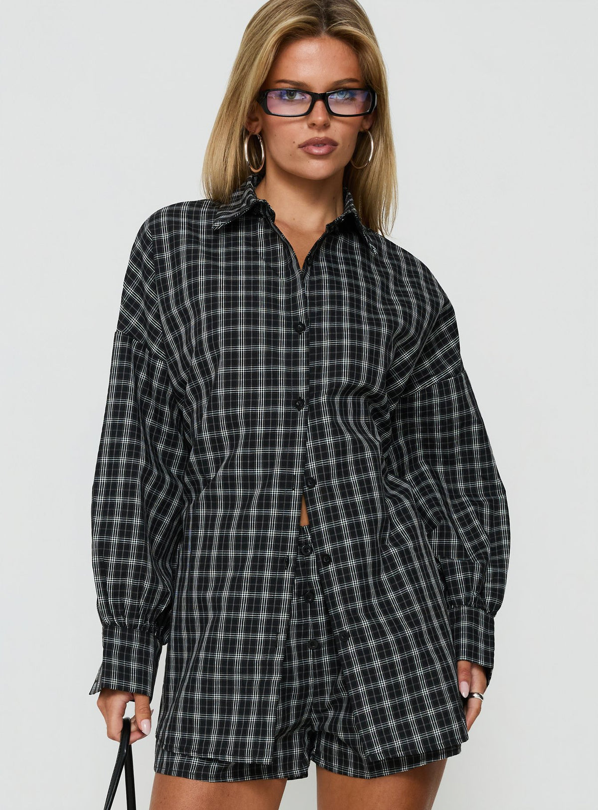 Quiny Long Sleeve Shirt Black Check