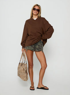Opollo V Neck Jumper Brown