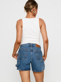 Lou Carpenter Denim Shorts Mid Wash