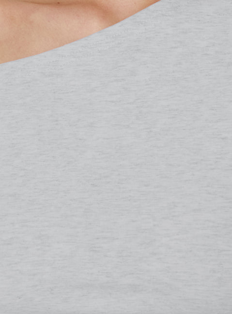 Avriana Off Shoulder T-Shirt Mini Dress Grey Marle