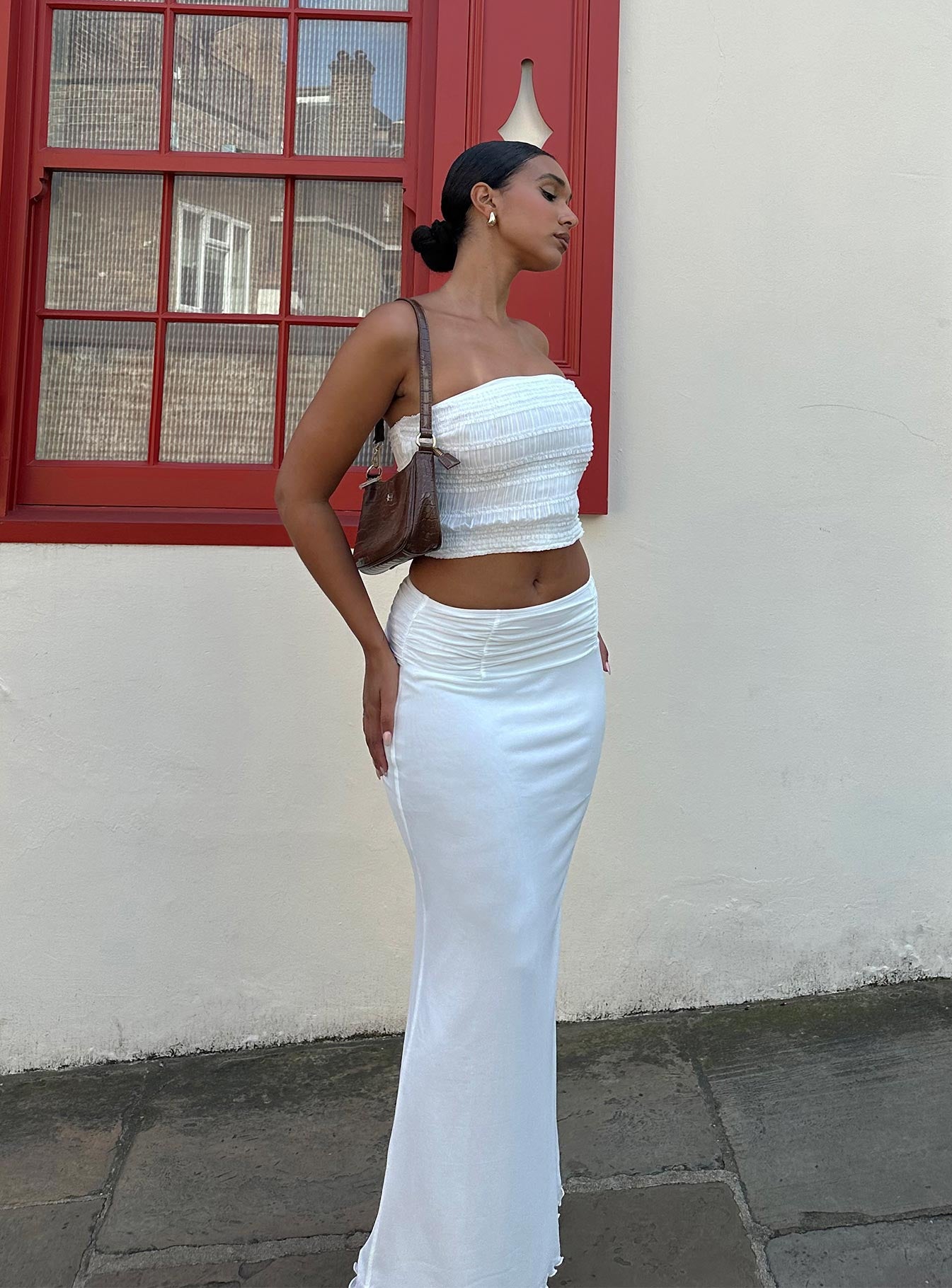 Meredith maxi skirt white