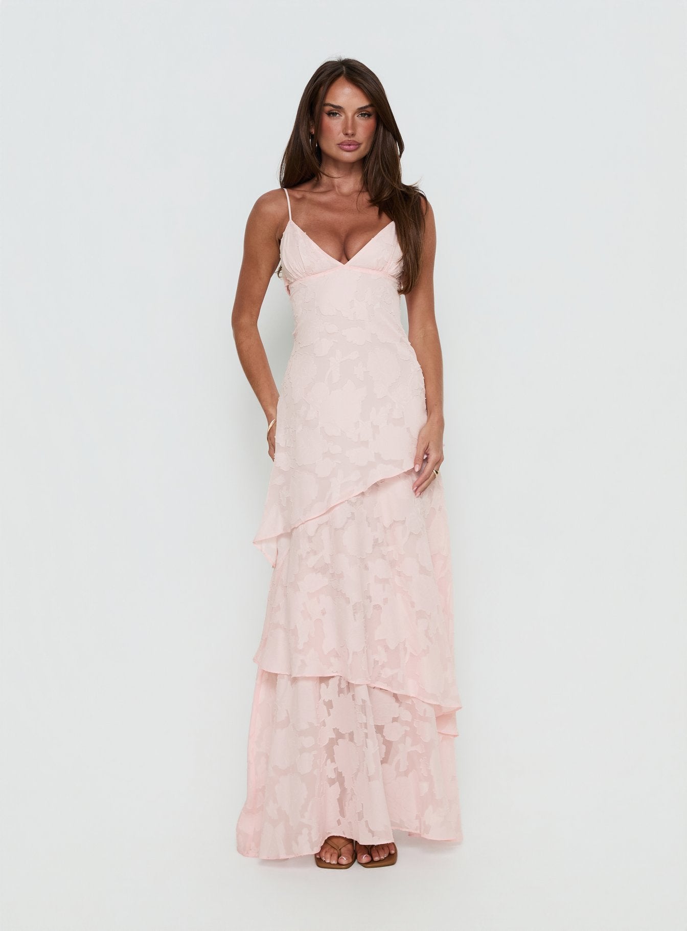 Lyricah Tiered Tie Back Maxi Dress | Princess Polly