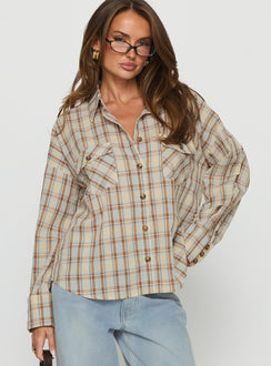 Sweet Summer Flannel Top Blue Check