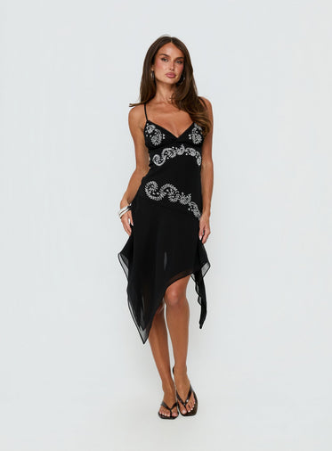 strapless open back dress Francesca Dress: Black Midi Dress for Cocktail Party main image 0