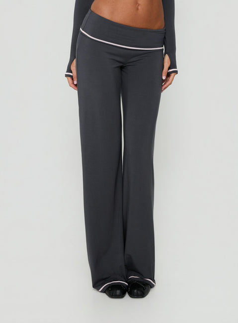Kimberlyn Jersey Straight Leg Pants Grey