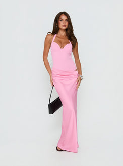 Tayna Draped Maxi Dress Pink