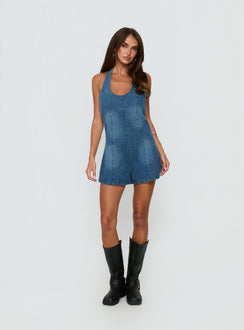Ardenia Hatler Denim Playsuit Mid Blue Wash