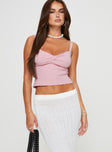 Princess Polly Sleeveless Plunger  Dalma Twist Top Pink