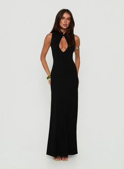 Ailany Keyhole Backless Maxi Dress Black