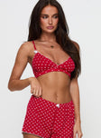 Slumber Pointelle Sleep Bralette Red