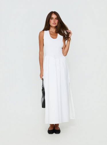 white flowy linen dress Maxi linen dress AGRA in White main image 1