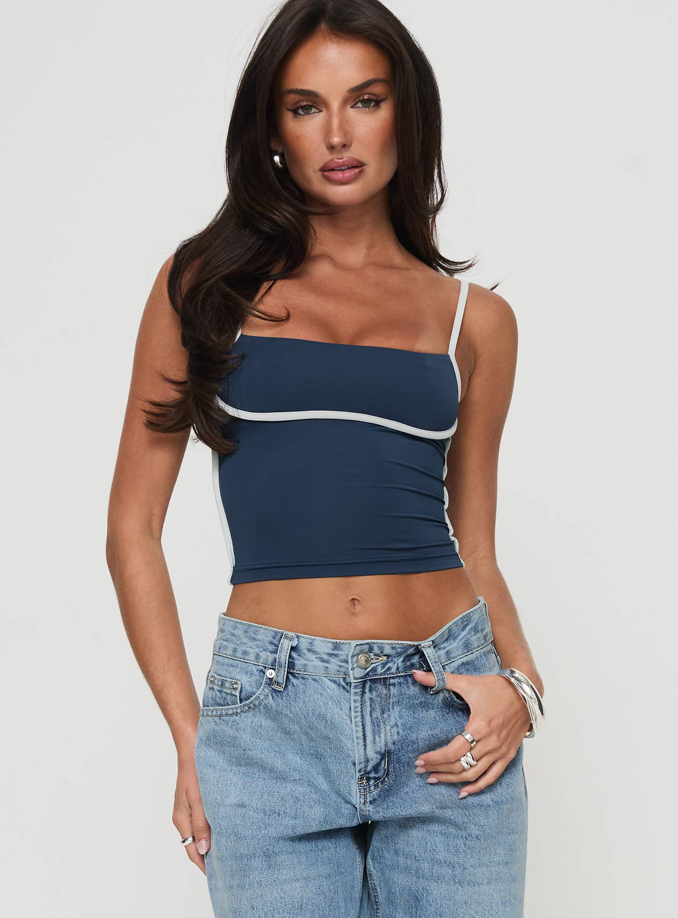 Maidenwell contrast top blue