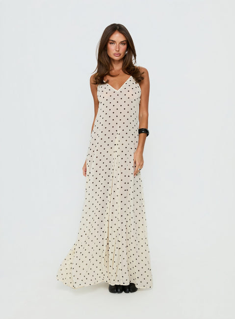 white polka dot sheer dress Vintage Polka Dot Lace Sheer Maxi Dress