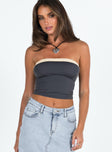 Tube top Folded neckline Good stretch Unlined 