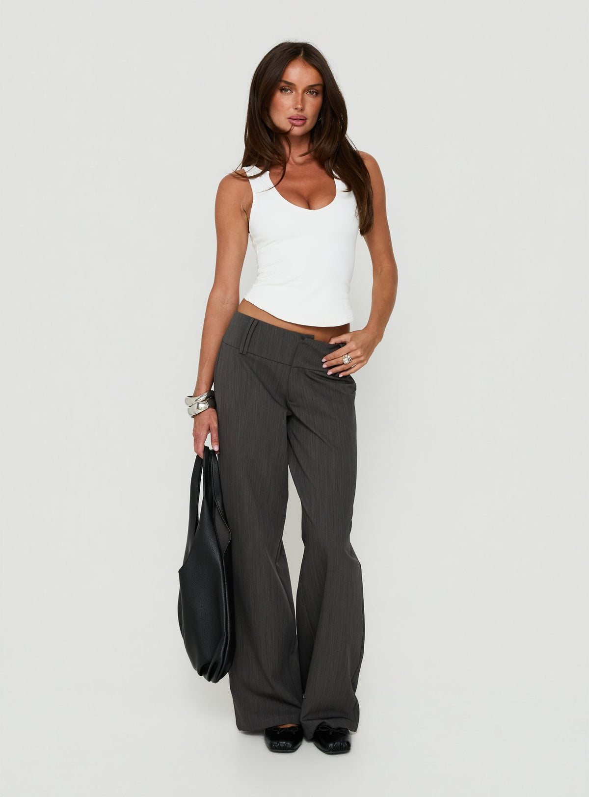 Klarika Lace Up Pants Charcoal