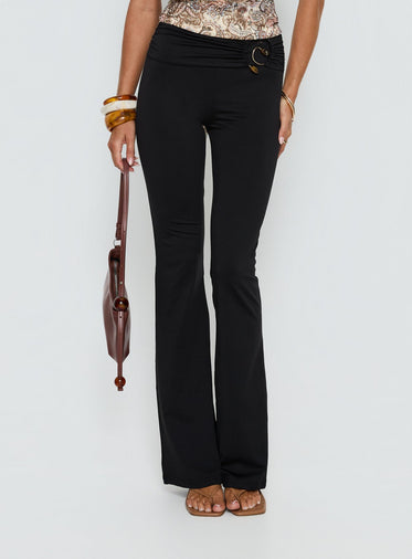 green emerald velvet dress Lyla Mocha Dressy Tailored Flared Trouser Pants | Modest Pants