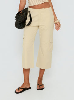 Indee Cropped Cargo Pants Beige