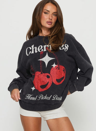 Hand Picked Graphic Jumper Black