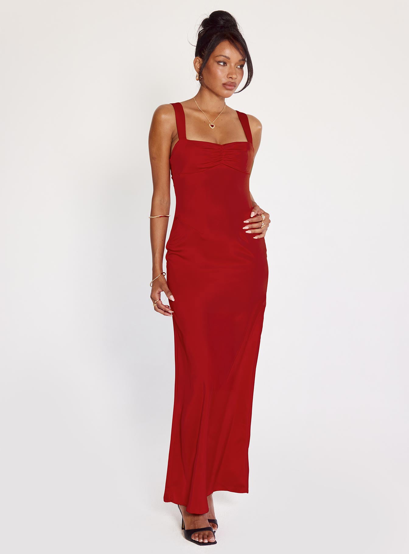 fitted lace wedding dress Honey Red Maxi Dress - US 2 fitted lace wedding dress Honey Red Maxi Dress - US 2