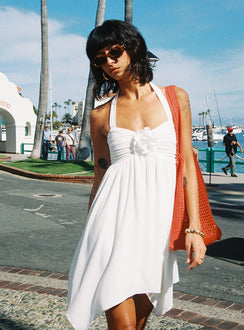 Rossly Mini Dress White Sweetheart Neckline 