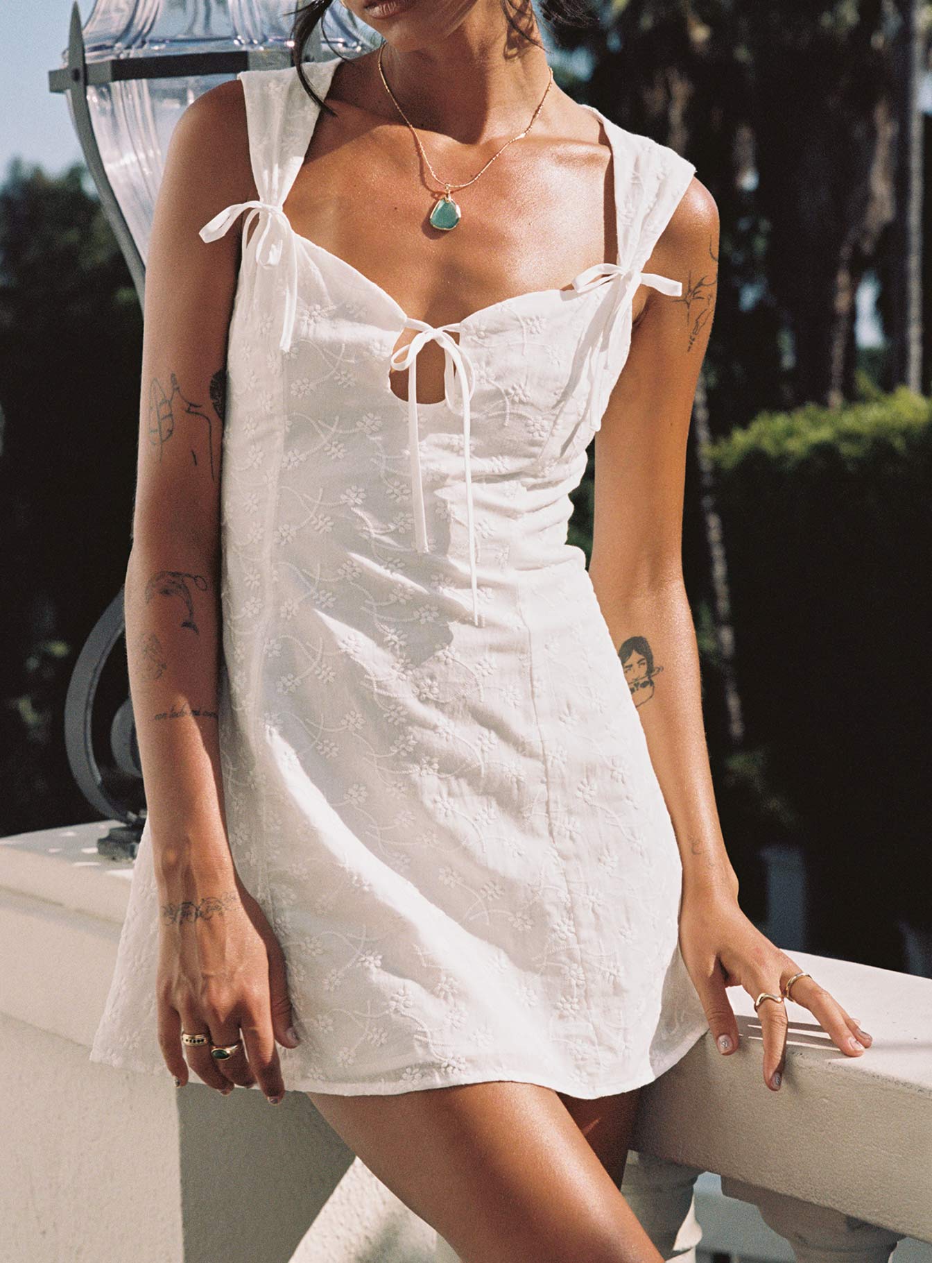 open lace back dress Xanthus Mini Dress White open lace back dress Xanthus Mini Dress White
