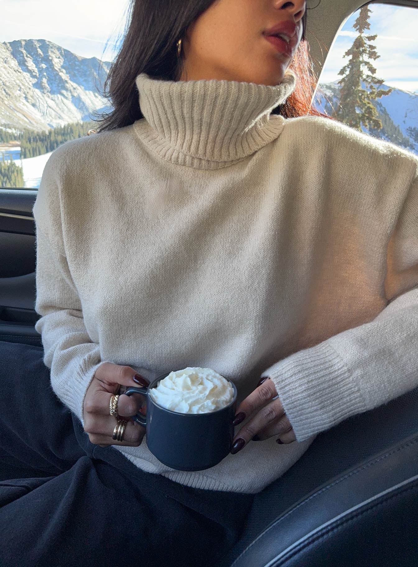 Oswin Turtleneck Sweater Oatmeal | Princess Polly