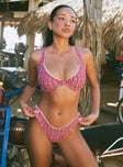Pink bikini bottoms Check print, thin sides, cheeky cut bottoms