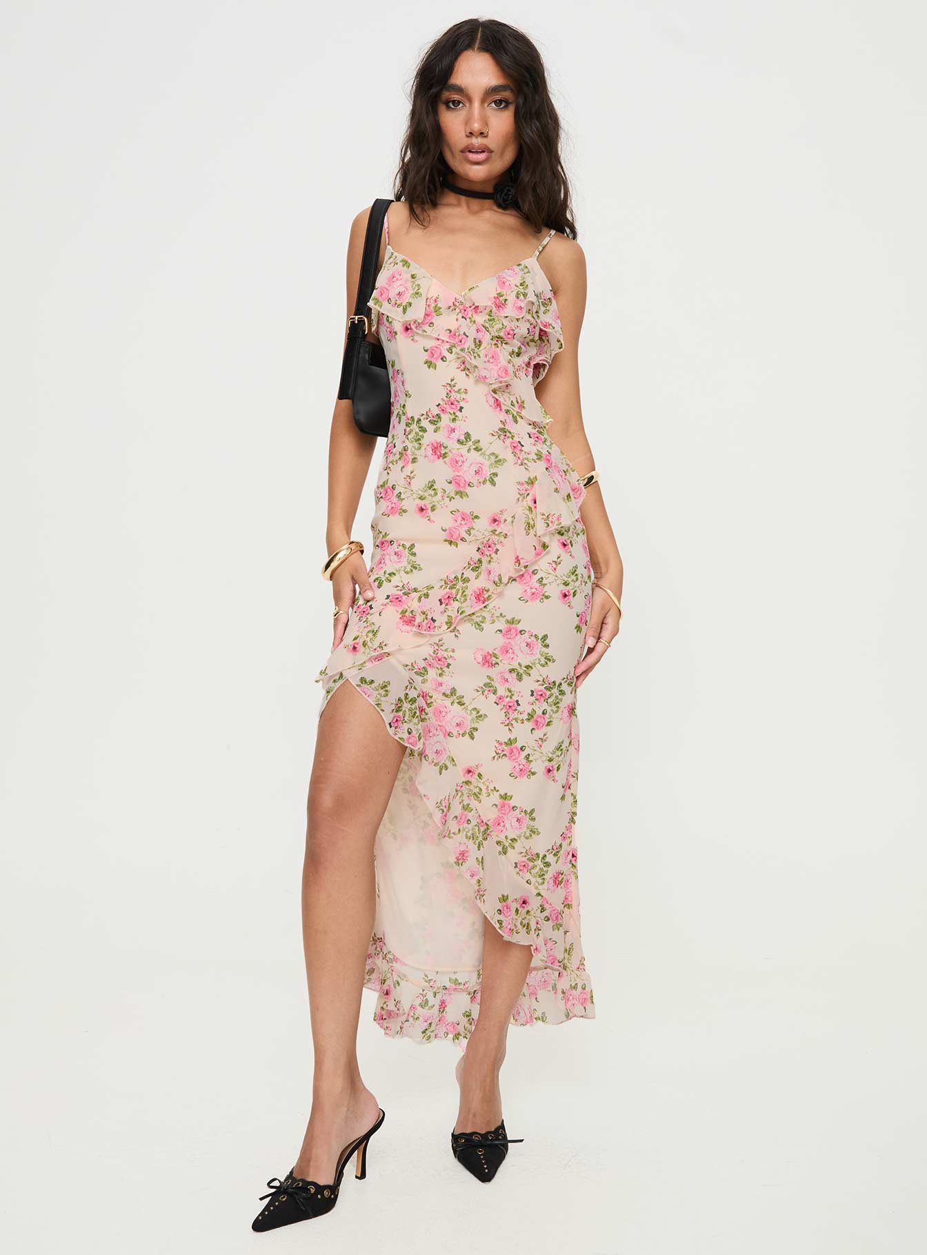 Garys Midi Dress Cream Floral | Princess Polly Garys Midi Dress Cream Floral | Princess Polly