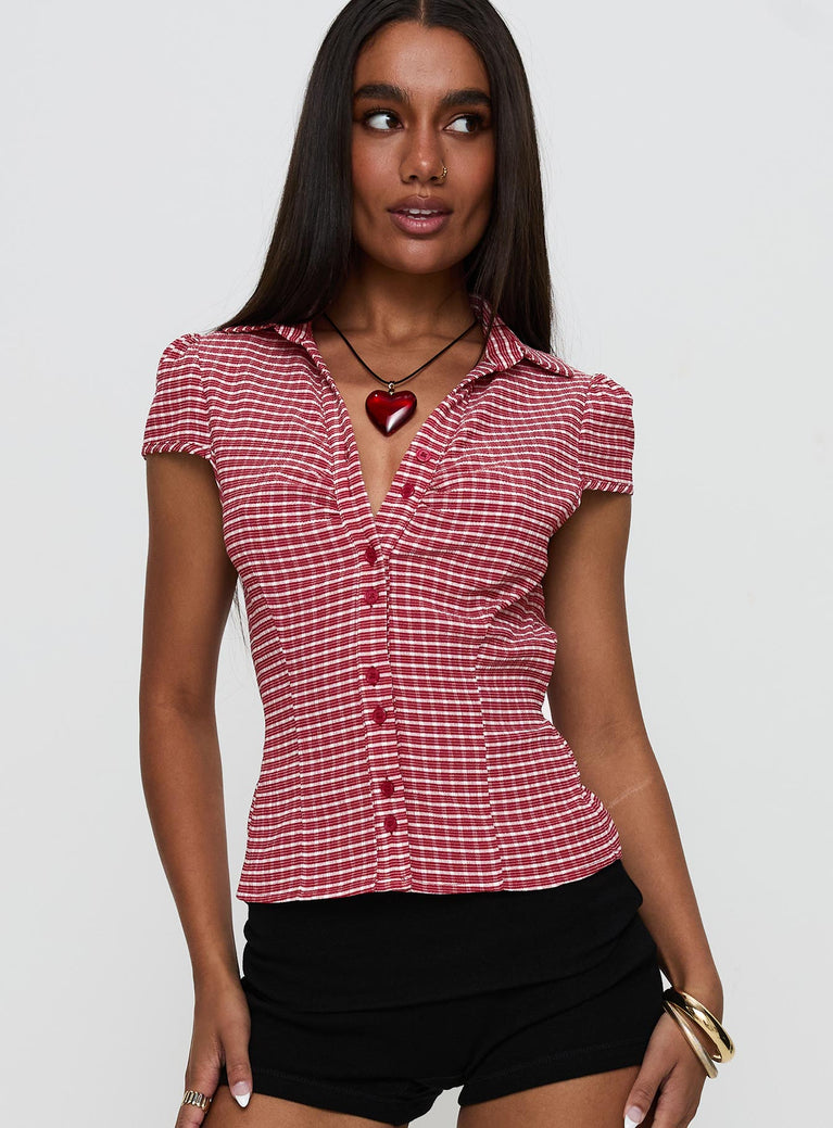 Arianwyn Top Red Check