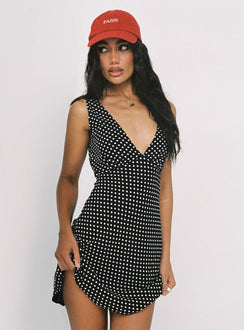 Nellie Mini Dress Black Polka Dot | Princess Polly Nellie Mini Dress Black Polka Dot | Princess Polly