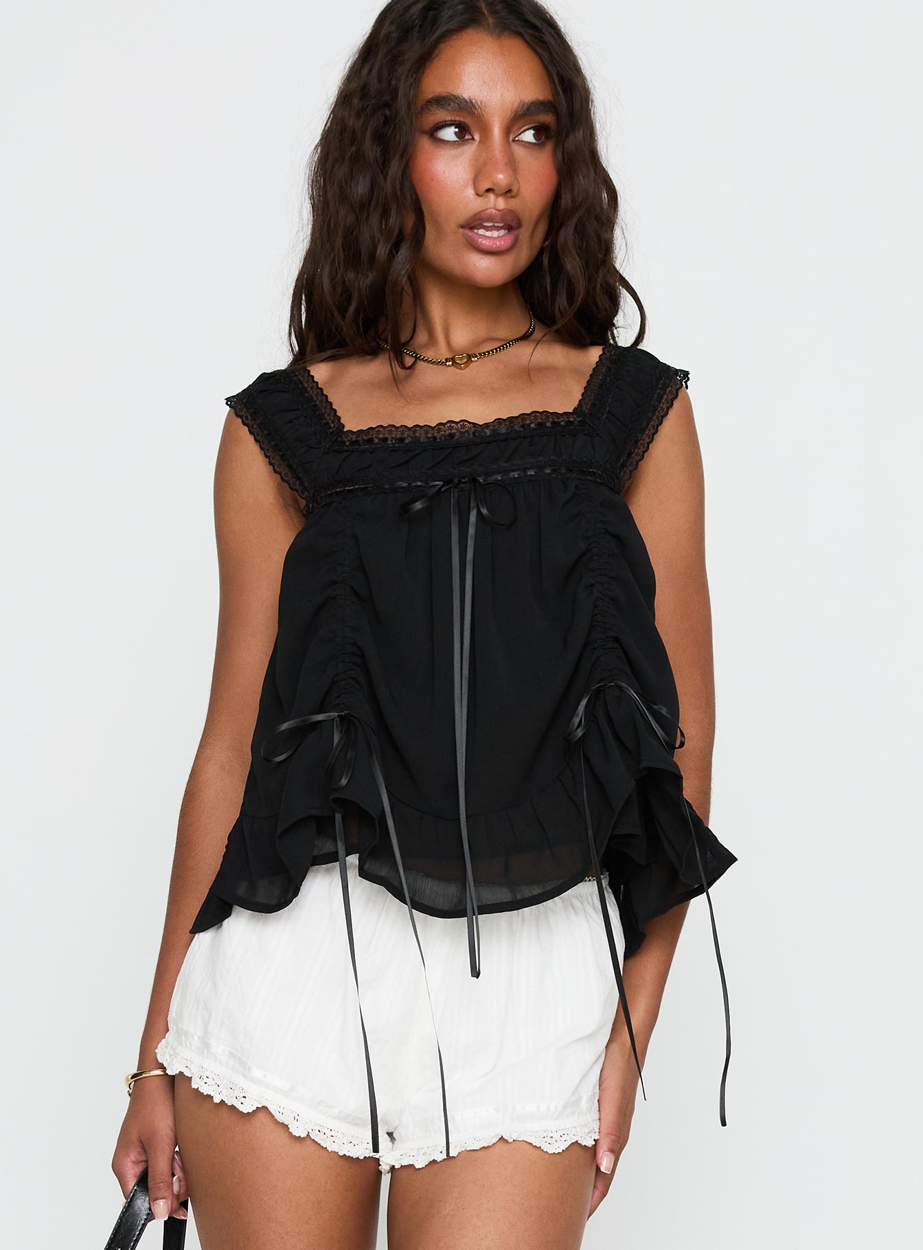 Eluisa Lace Top Black | Princess Polly
