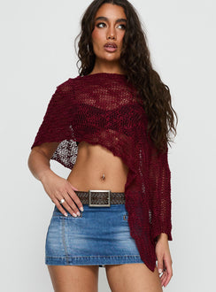 Boni Knit Poncho Wine