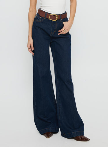 Goldie High Rise Wide Leg Jeans Indigo