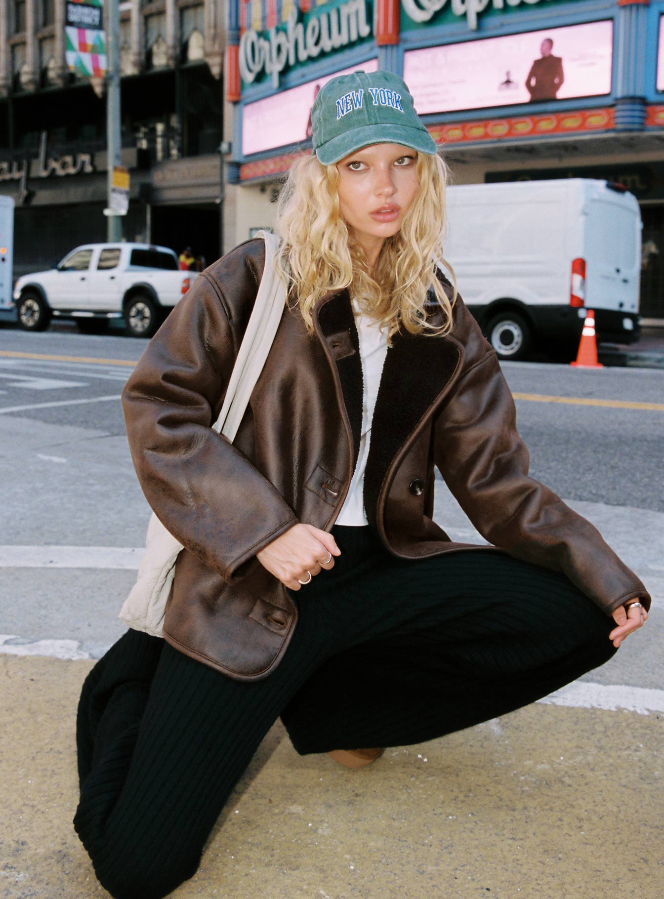 Nunez Faux Leather Jacket Washed Brown / Black | Princess Polly