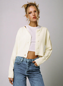 Collase Knit Sweater Cream cropped 