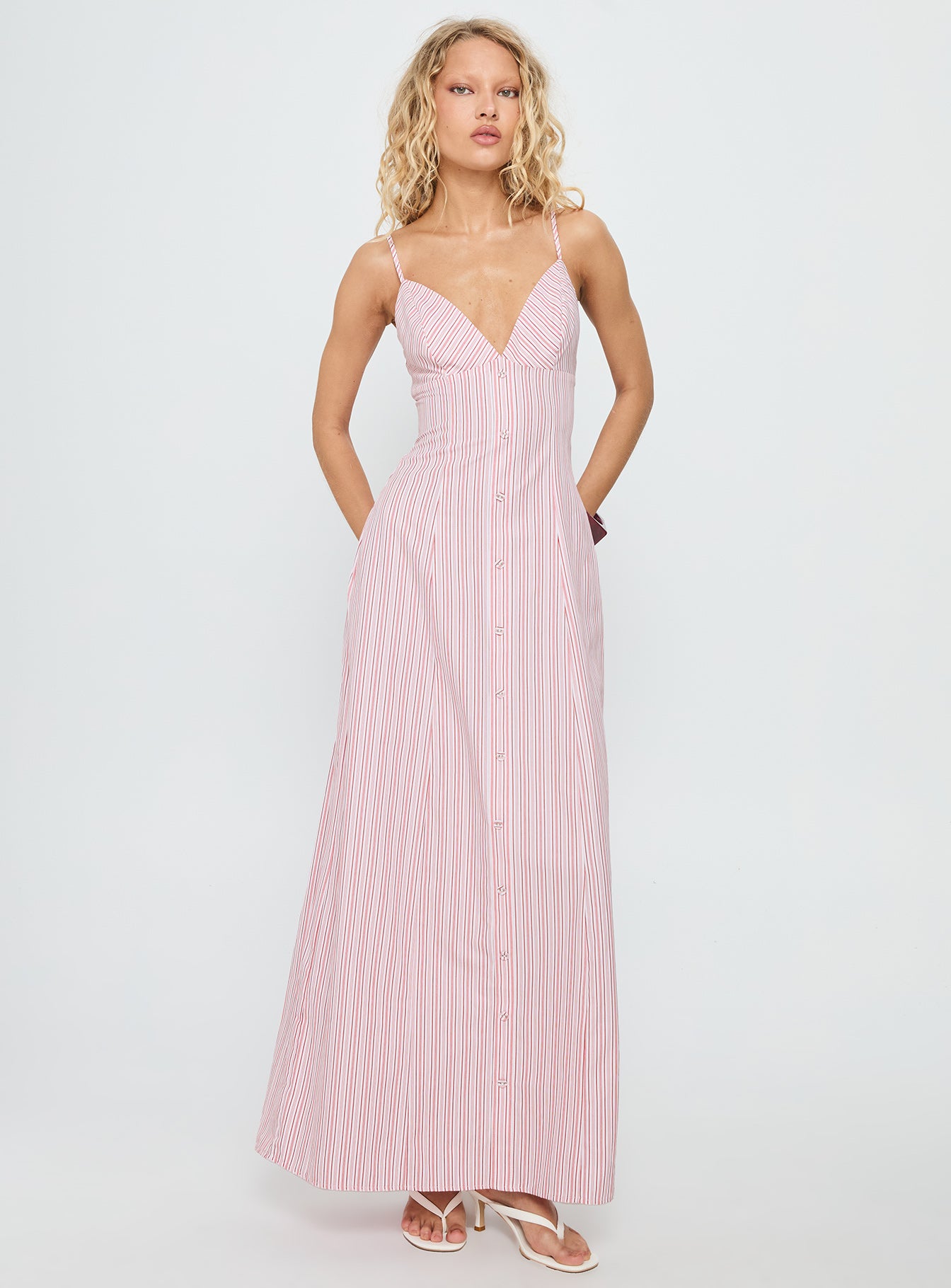 Samiyah Button Down Maxi Dress Red Stripe | Princess Polly Samiyah Button Down Maxi Dress Red Stripe | Princess Polly