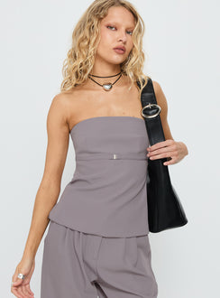 Irresistible Strapless Top Grey