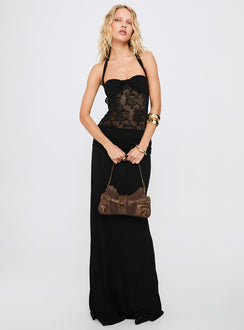 Adalyne Lace Halter Maxi Dress Black | Princess Polly Adalyne Lace Halter Maxi Dress Black | Princess Polly