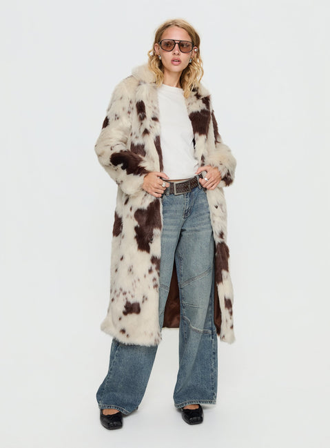 Winter Breeze Faux Fur Coat Multi