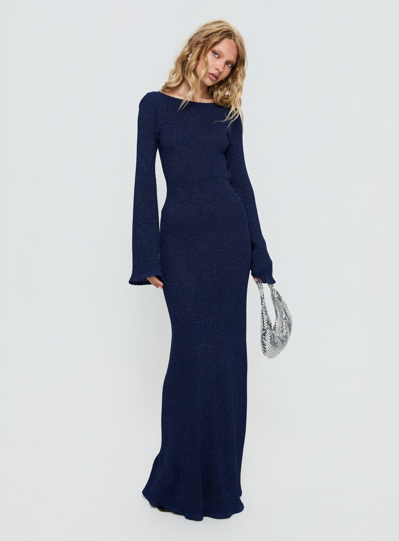 Rhapsody Long Sleeve Knit Maxi Dress Navy | Princess Polly Rhapsody Long Sleeve Knit Maxi Dress Navy | Princess Polly
