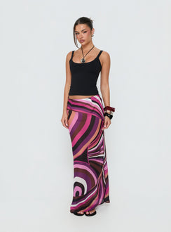 Lucidia Maxi Skirt Pink Retro