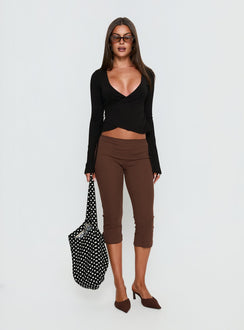 Baseline Rib Capri Pants Chocolate