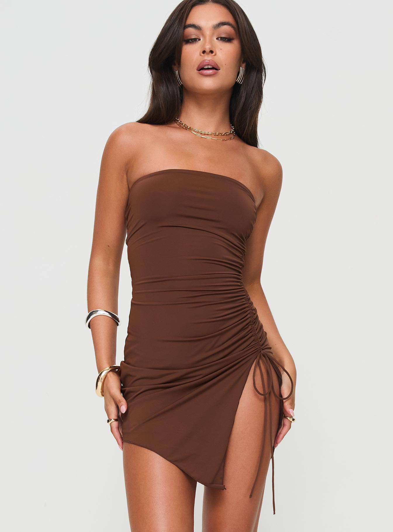 Caprani mini dress chocolate