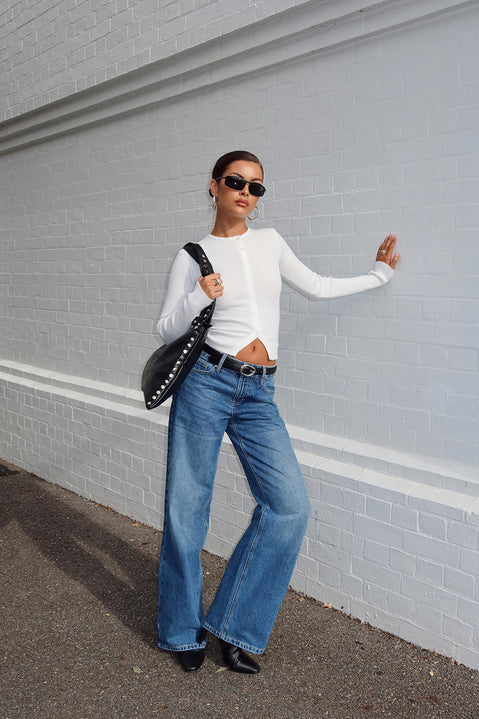 Serenitia Mid Rise Relaxed Jeans Mid Blue Wash Petite