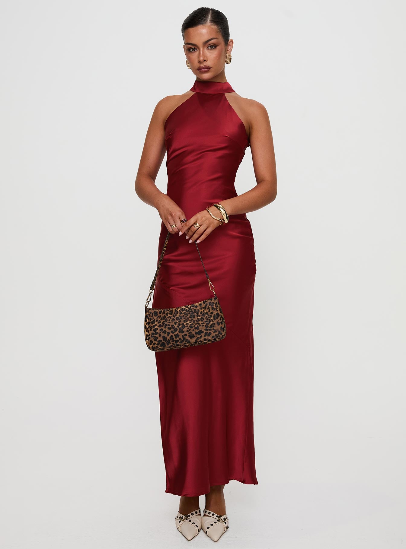 Princess Polly Women's Mordecai Tie Back Satin Maxi Dress - Red - Maxi dresses Princess Polly Women's Mordecai Tie Back Satin Maxi Dress - Red - Maxi dresses