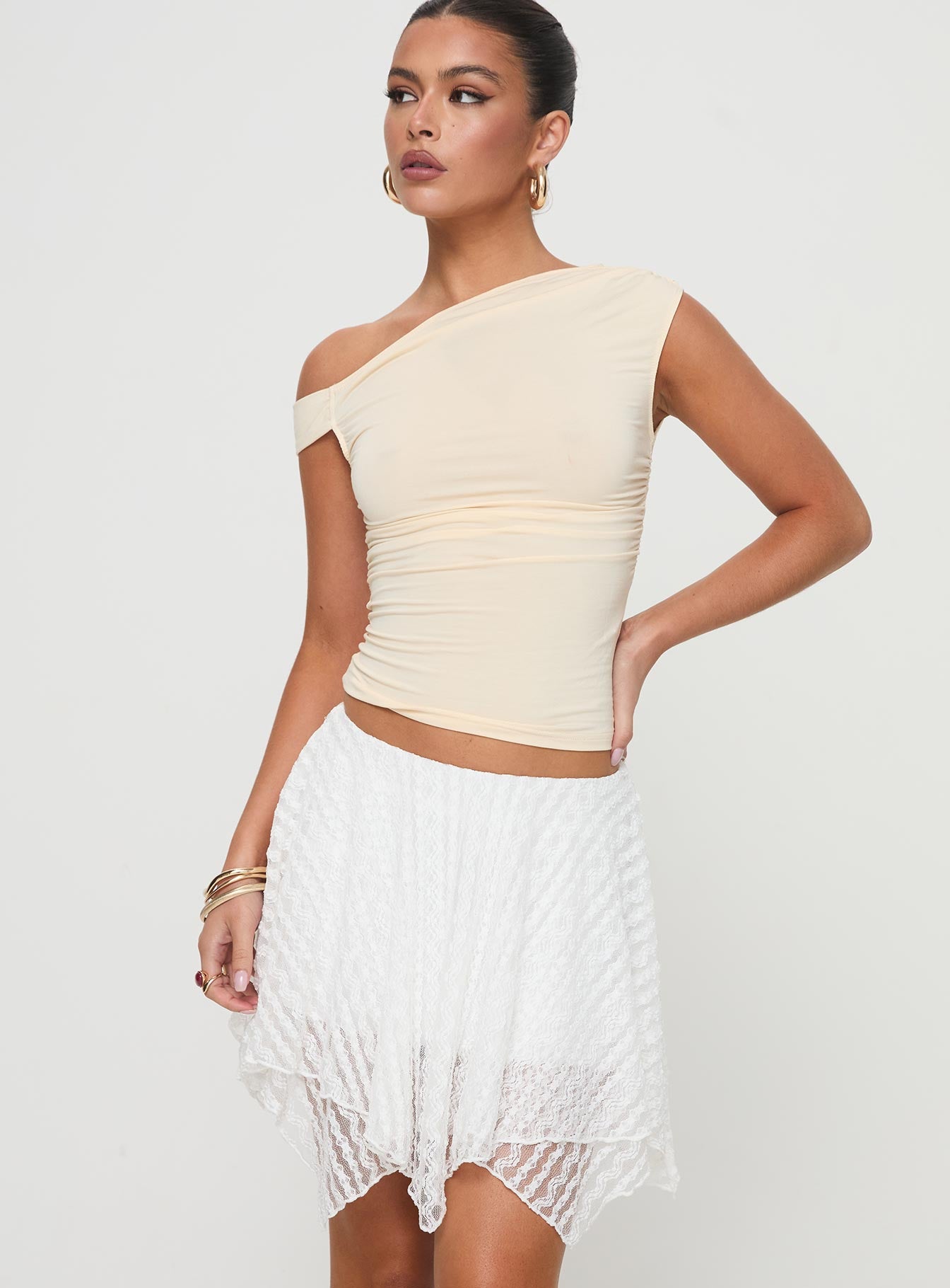 Blossomia mini skirt white