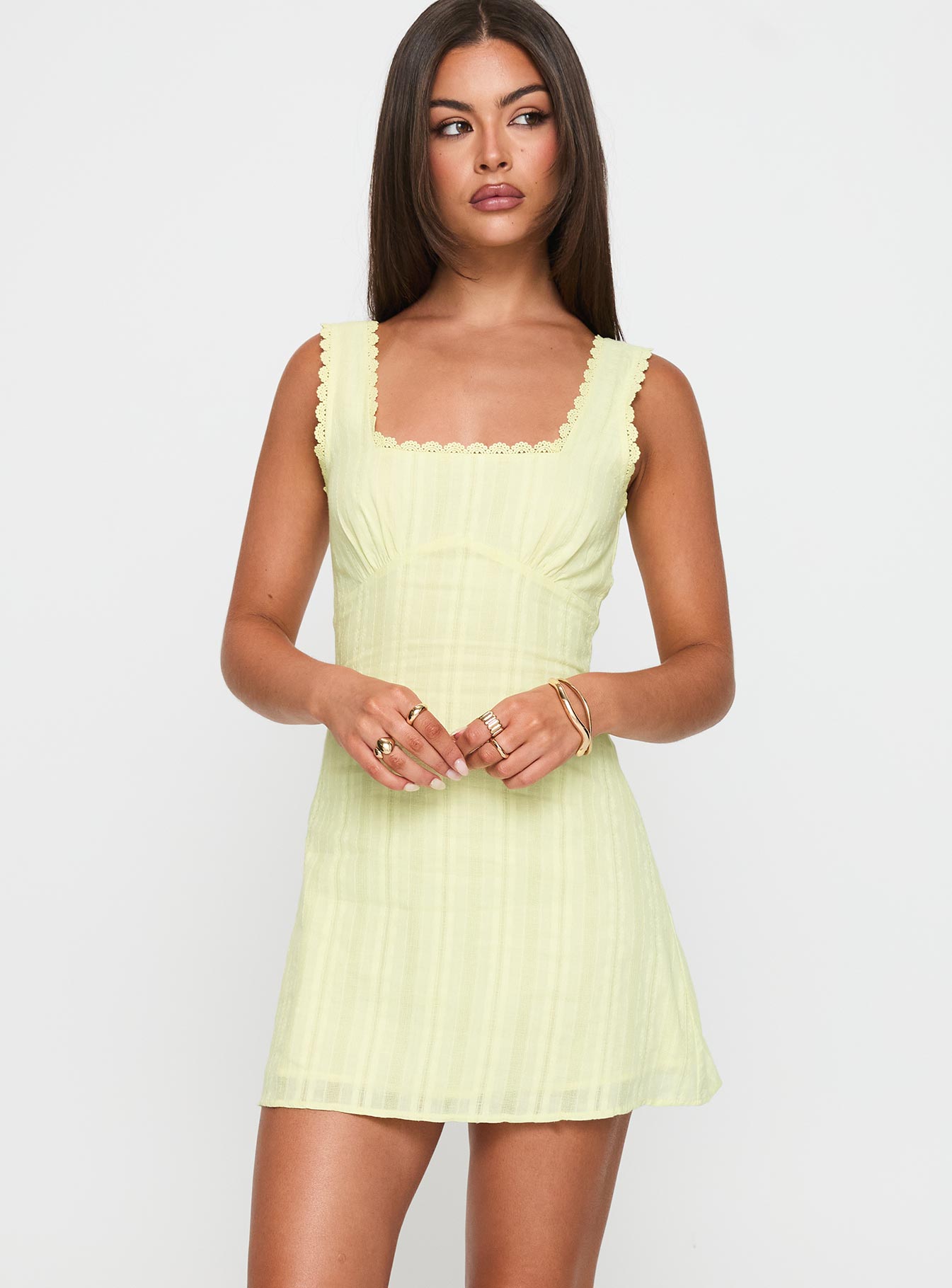 Dasha Mini Dress Lemon | Princess Polly Dasha Mini Dress Lemon | Princess Polly