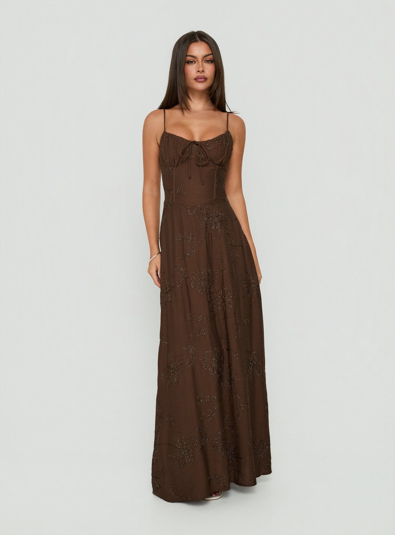 Members Only Maxi Dress Brown | Princess Polly