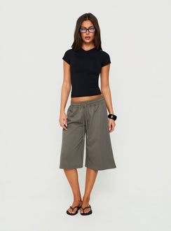 Daily Define High V Neck Short Sleeve Top Black